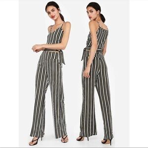 Express Green/Black/White Cami Top & High Waisted Pants 2 piece set, Medium